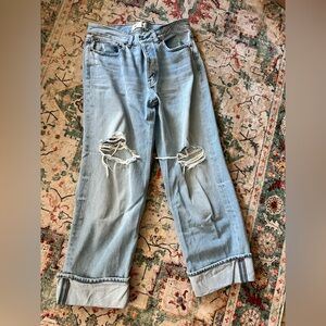 Madewell Low Slung Baggy Cuffed Jeans